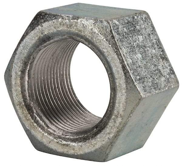 Value Collection - 1-3/8 - 12 UNF Steel Right Hand Hex Nut - 2-1/16" Across Flats, 1-11/64" High, Zinc Clear Finish - Best Tool & Supply