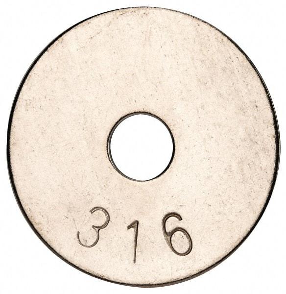 Value Collection - 5/16" Screw, Grade 316 Stainless Steel Fender Flat Washer - 0.336" ID x 1-1/2" OD, 0.069" Thick, Plain Finish - Best Tool & Supply