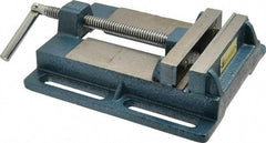 Interstate - 4-5/8" Jaw Opening Capacity x 1" Throat Depth, Horizontal Drill Press Vise - 5" Wide x 1" High Jaw, Stationary Base, Standard Speed, 9.65" OAL x 2.33" Overall Height, Cast Iron - Best Tool & Supply