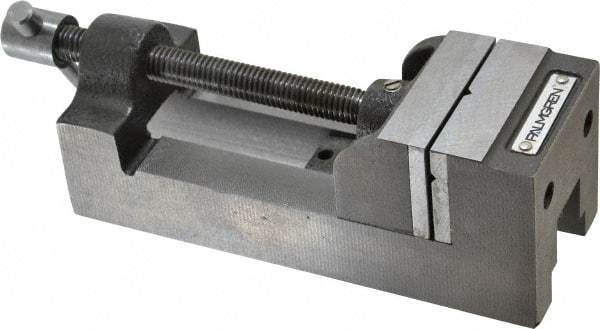 Palmgren - 2-1/2" Jaw Opening Capacity x 1-1/2" Throat Depth, Horizontal Drill Press Vise - 2-7/16" Wide Jaw, Stationary Base, Standard Speed, 7-1/4" OAL x 2-9/16" Overall Height, Cast Iron - Best Tool & Supply