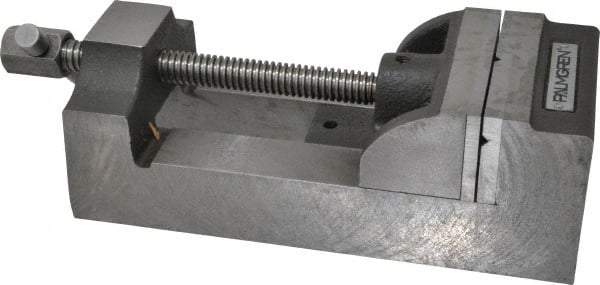 Palmgren - 4" Jaw Opening Capacity x 1-3/4" Throat Depth, Horizontal Drill Press Vise - 4" Wide Jaw, Stationary Base, Standard Speed, 10-3/4" OAL x 3-1/4" Overall Height, Cast Iron - Best Tool & Supply