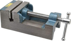 Interstate - 3-5/16" Jaw Opening Capacity x 1-7/64" Throat Depth, Horizontal Drill Press Vise - 3-1/2" Wide x 1.1" High Jaw, Stationary Base, Standard Speed, 8-1/2" OAL x 2-3/4" Overall Height, Cast Iron - Best Tool & Supply