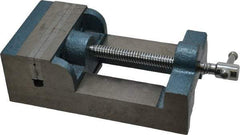 Interstate - 3-3/4" Jaw Opening Capacity x 1-13/64" Throat Depth, Horizontal Drill Press Vise - 4-1/2" Wide x 1.2" High Jaw, Stationary Base, Standard Speed, 10-1/4" OAL x 3" Overall Height, Cast Iron - Best Tool & Supply