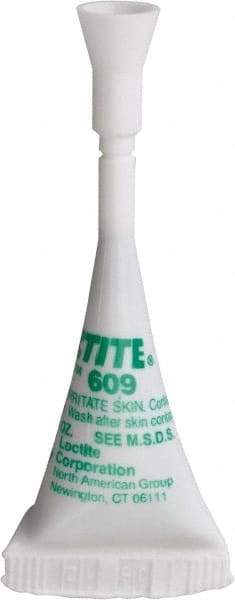 Loctite - 0.5 mL, Green, Medium Strength Gel Retaining Compound - Series 609, 24 hr Full Cure Time - Best Tool & Supply