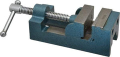 Interstate - 2-11/32" Jaw Opening Capacity x 1-7/64" Throat Depth, Horizontal Drill Press Vise - 2-1/2" Wide x 1.1" High Jaw, Stationary Base, Standard Speed, 7-27/64" OAL x 2-1/4" Overall Height, Cast Iron - Best Tool & Supply