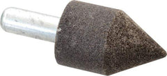 Grier Abrasives - 1-1/4" Diam 80 Grit 60° Included Angle Center Lap - Aluminum Oxide, Medium Grade, Extra Hard Density, Shank Mounted - Best Tool & Supply