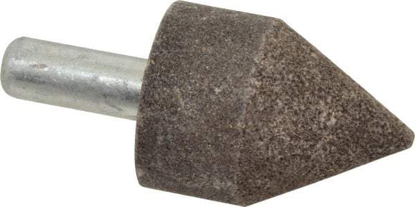 Grier Abrasives - 1-1/2" Diam 80 Grit 60° Included Angle Center Lap - Aluminum Oxide, Medium Grade, Extra Hard Density, Shank Mounted - Best Tool & Supply