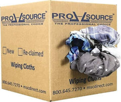 PRO-SOURCE - Reclaimed Cotton Polishing and Dust Cloths - Assorted Colors, Flannel, Low Lint, 5 Lbs. at 3 to 4 per Pound, Box - Best Tool & Supply