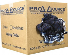 PRO-SOURCE - Reclaimed Cotton Polishing and Dust Cloths - Assorted Colors, Flannel, Low Lint, 10 Lbs. at 3 to 4 per Pound, Box - Best Tool & Supply