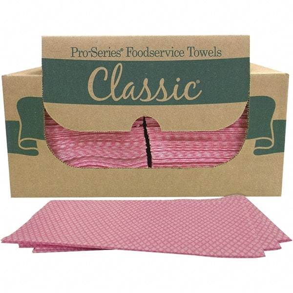 PRO-SOURCE - 1/4 Fold Food Service Wipes - Box, 22" x 12" Sheet Size, Pink - Best Tool & Supply