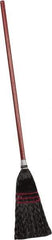 PRO-SOURCE - 40" OAL Polypropylene Bristle Corn Broom - 30" Handle Length, Wood Handle, 8" Wide, Water Resistance - Best Tool & Supply