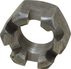 Value Collection - 5/8-18 UNF Grade 2 Steel Slotted Locknut - 15/16" Width Across Flats, 35/64" High, Uncoated - Best Tool & Supply