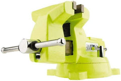 Wilton - 6" Jaw Width x 5-3/4" Jaw Opening Capacity, 4-1/8" Throat Depth, Bench & Pipe Combination Vise - 1/4 to 3-1/2" Pipe Capacity, Swivel Base, Bolt Down Attachment, Ductile Iron - Best Tool & Supply