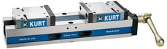 Kurt - 4" Jaw Width, 6-1/4" Max Jaw Opening, Manual Precision Self Centering Vise - 80,000 Max Operating psi, Ductile Iron, 17.9" OAL x 3.61" OAH - Best Tool & Supply