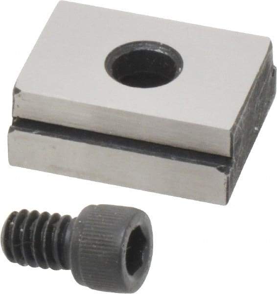 Kurt - 11/16" Base Width, 13/16" Slot Width, 1/4" Fastener Diam Compatibility, Step Fixture Key - 0.12" Slot Height, 7/32" Base Height, 1" OAL x 13/16" Overall Width x 3/8" Overall Height - Best Tool & Supply