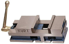 Kurt - 6" Jaw Width, 6" Jaw Opening Capacity, Horizontal Stationary Machine Vise - Air Operation, 5,000 Lb Capacity, 1 Station, 17" Long x 4.6720" High x 1-31/64" Deep, 1.735" Jaw Height, 100 psi Max Clamp Force - Best Tool & Supply