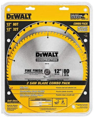 DeWALT - 12" Diam, 1" Arbor Hole Diam, 32 & 80 Tooth Wet & Dry Cut Saw Blade - Carbide-Tipped, Standard Round Arbor - Best Tool & Supply