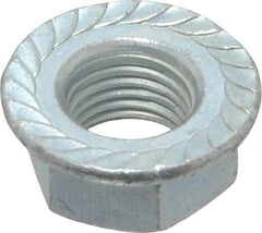 Value Collection - 3/8-24, 3/4" Flange Diam, Serrated Flange Nut - Grade Grade 2 Steel, Zinc-Plated Finish, 0.347" Flange Height - Best Tool & Supply