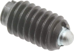 Gibraltar - 5/16-18, 9/16" Thread Length, 1/12" Plunger Projection, Steel Threaded Spring Plunger - 0.135" Max Plunger Diam, 0.562" Plunger Length, 1.25 Lb Init End Force, 4 Lb Final End Force - Best Tool & Supply