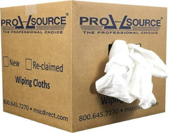 PRO-SOURCE - Wide Virgin Cotton Rags - White, Fleece and Sweatshirt, Low Lint, 10 Lbs. at 3 to 4 per Pound, Box - Best Tool & Supply