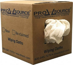 PRO-SOURCE - Reclaimed Cotton Polishing and Dust Cloths - White, Flannel, Low Lint, 5 Lbs. at 3 to 4 per Pound, Box - Best Tool & Supply