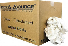 PRO-SOURCE - Reclaimed Cotton Polishing and Dust Cloths - White, Flannel, Low Lint, 25 Lbs. at 3 to 4 per Pound, Box - Best Tool & Supply