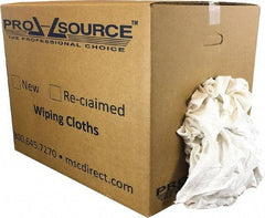 PRO-SOURCE - Reclaimed Cotton Polishing and Dust Cloths - White, Flannel, Low Lint, 50 Lbs. at 3 to 4 per Pound, Box - Best Tool & Supply