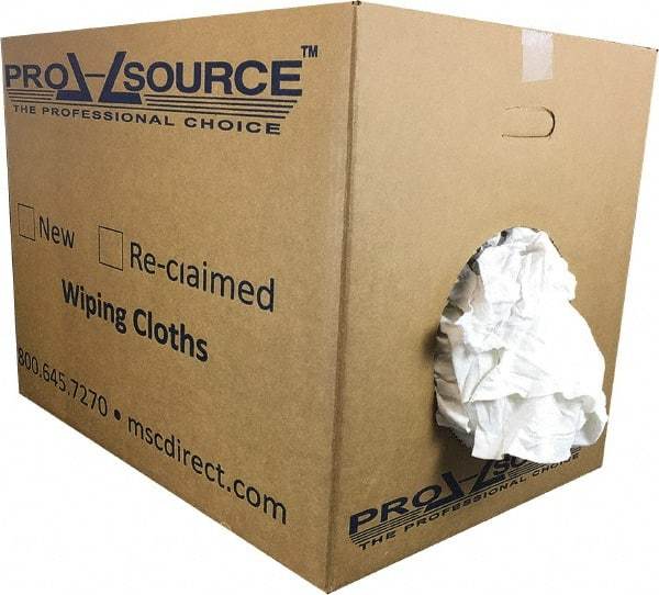 PRO-SOURCE - Cotton Reclaimed Medium Weight Rags - White, Low Lint, 50 Lbs. Bale - Best Tool & Supply