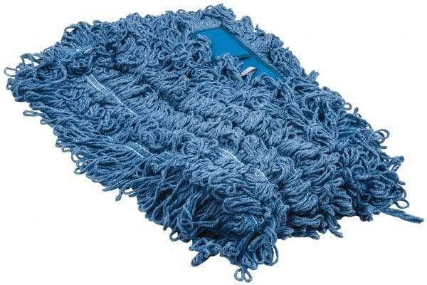 PRO-SOURCE - 48" Long x 5" Wide Yarn Blend Dust Mop Head - Snap-On, Blue, Looped Head - Best Tool & Supply