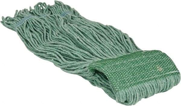 PRO-SOURCE - 5" Green Head Band, Large Blended Fiber Loop End Mop Head - 4 Ply, Clamp Jaw Connection, Use for General Purpose - Best Tool & Supply