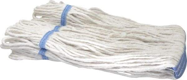 PRO-SOURCE - 1-1/4" White Head Band, X-Small Blended Fiber Loop End Mop Head - 4 Ply, Clamp Jaw Connection, Use for General Purpose - Best Tool & Supply