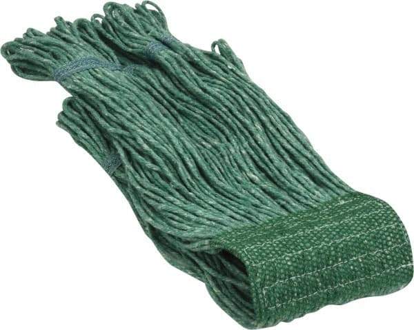 PRO-SOURCE - 5" Green Head Band, Medium Blended Fiber Loop End Mop Head - 4 Ply, Clamp Jaw Connection, Use for General Purpose - Best Tool & Supply