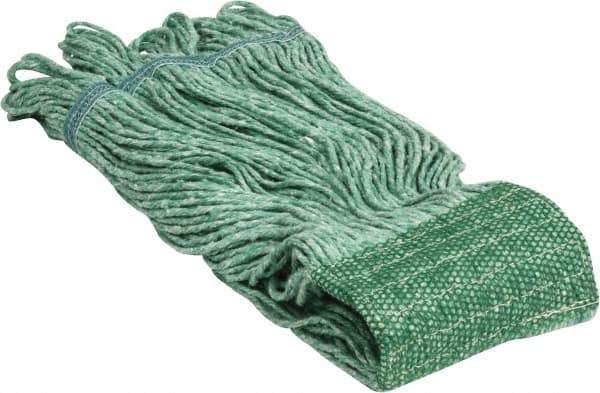 PRO-SOURCE - 5" Green Head Band, Large Blended Fiber Loop End Mop Head - 4 Ply, Side Loading Connection, Use for General Purpose - Best Tool & Supply