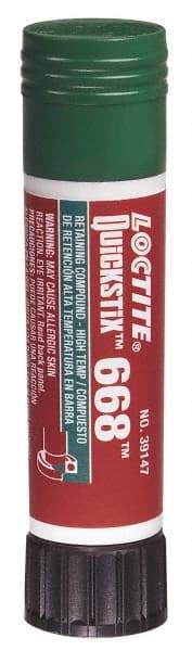 Loctite - 19 Gal Stick, Green, Low Strength Semisolid Retaining Compound - Series 668, 24 hr Full Cure Time, Heat Removal - Best Tool & Supply