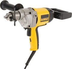 DeWALT - 1/2" Keyed Chuck, 550 RPM, Spade Handle Electric Drill - 9 Amps, 120 Volts, Reversible, Includes 2-Position Rear Spade Handle, 3-Position Side Handle, Chuck Key with Holder - Best Tool & Supply