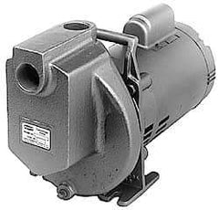 American Machine & Tool - 115/230 Volt, 1 Phase, 1/2 HP, Chemical Transfer Self Priming Centrifugal Pump - 1 Inch Inlet, Stainless Steel and Cast Iron Housing, Stainless Steel Impeller, 48 Ft. Shut Off, Viton Seal - Best Tool & Supply