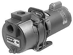 American Machine & Tool - 115/230 Volt, 1 Phase, 3 HP, High Pressure Self Priming Centrifugal Booster Pump - 1-1/2 Inch Inlet, 81 Head Pressure, Cast Iron Housing, Bronze Impeller, Buna N Seal - Best Tool & Supply