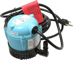 Little Giant Pumps - 1/200 HP, 3 psi, Aluminum Miniature Submersible Pump - 1/4 Inch Outlet, 18 Ft. Long Power Cord, 1.1 Amp - Best Tool & Supply