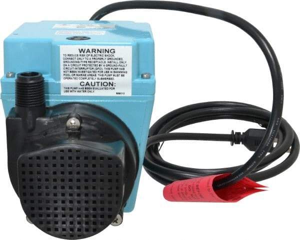 Little Giant Pumps - 1/12 HP, 10.6 psi, Aluminum Miniature Submersible Pump - 3/4 Inch Inlet, 1/2 Inch Outlet, 6 Ft. Long Power Cord, 3.5 Amp - Best Tool & Supply