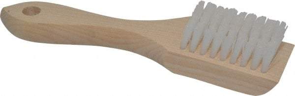 PRO-SOURCE - 5/8" Bristle Length, Synthetic Scouring Brush - 2-1/2" Long x 1-5/8" Wide Head, 6-3/4" OAL, White, Wood Block - Best Tool & Supply