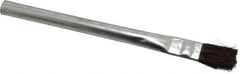 Made in USA - 1/2" Long Horsehair Acid Brush - 5-1/2" Overall Length, Cadmium Plated Handle, For Use with Caustic & Acid Base Solutions - Exact Industrial Supply