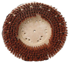 Made in USA - 19" Diam Floor Brush - 17" Machine, 1-1/2" Trim Length, Orange Pad, Nylon - Best Tool & Supply