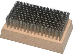 Made in USA - 3/4" Bristle Length, Stainless Steel Cleaning & Finishing Brush - 4-1/4" Long x 2-1/2" Wide Head, 4-1/4" OAL, Hardwood Block - Best Tool & Supply