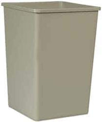 Rubbermaid - 35 Gal Gray Square Trash Can - Polyethylene, 27-5/8" High x 19-1/2" Long x 19-1/2" Wide - Best Tool & Supply