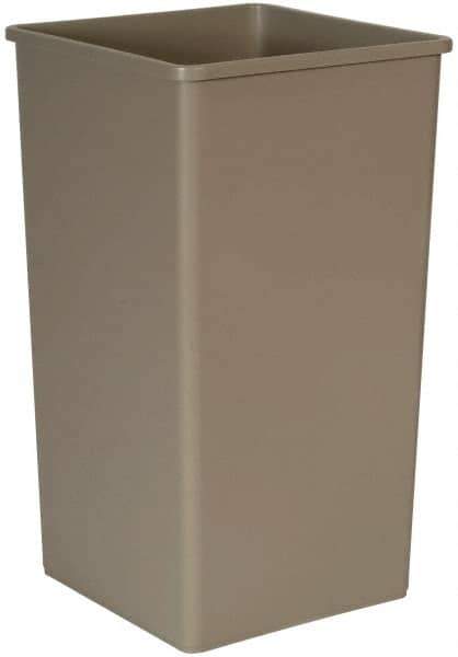 Rubbermaid - 50 Gal Gray Square Trash Can - Polyethylene, 34-1/4" High x 19-1/2" Long x 19-1/2" Wide - Best Tool & Supply