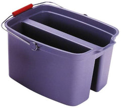 Rubbermaid - 19 Qt Plastic Double Pail - 9" Long x 10" High x 14-1/2" Wide, Gray, Steel Handle - Best Tool & Supply