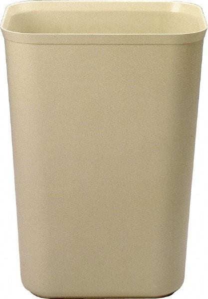 Rubbermaid - 40 Qt Beige Rectangle Trash Can - Fiberglass, 20" High x 15" Long x 11-1/4" Wide - Best Tool & Supply