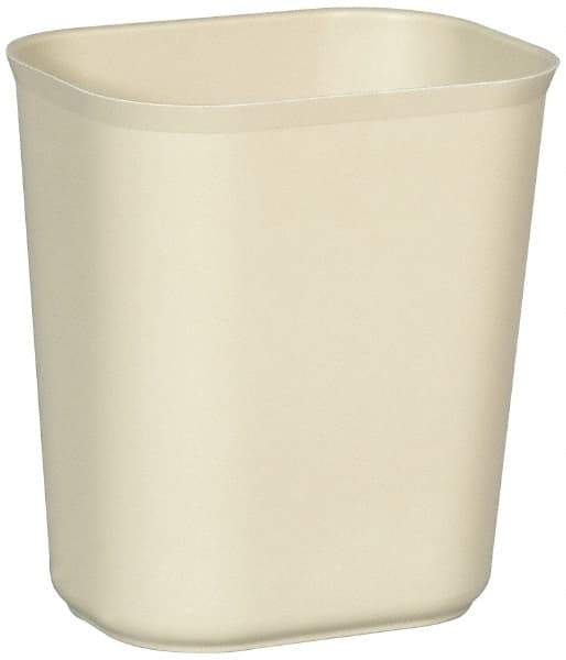 Rubbermaid - 14 Qt Beige Rectangle Trash Can - Fiberglass, 12-1/4" High x 11-1/8" Long x 8-1/4" Wide - Best Tool & Supply