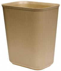 Rubbermaid - 7 Qt Beige Rectangle Trash Can - Fiberglass, 10-3/4" High x 6-3/8" Wide - Best Tool & Supply