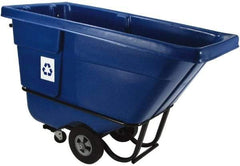 Rubbermaid - 1/2 Cu Yd Blue Rectangle Recycling Container - Polyethylene, 38-5/8" High x 60-1/2" Long x 28" Wide - Best Tool & Supply